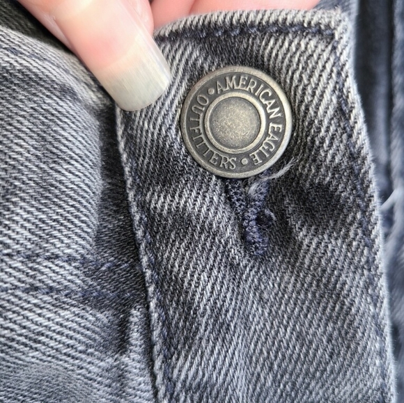 American Eagle Outfitters Black Faded Straight Leg Jeans Size 14 - Picture 5 of 8